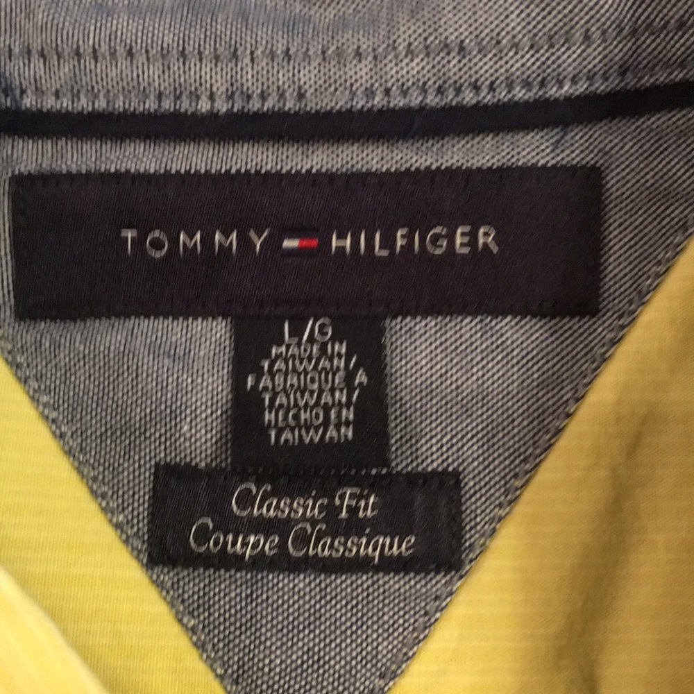 Men’s Tommy Hilfiger button down yellow shirt. - Picture 3 of 5